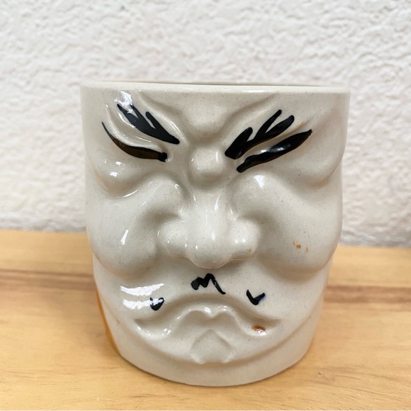 Lot 4 Rare Otagiri Japan Kabuki Mask 3D Face Tiki Mug Ceramic Drinking Glasses - Picture 7 of 16